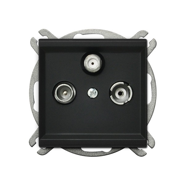 

Розетка Ospel GPA-RS/m/33 RTV-SAT, оконечная, черный металлик, GPA-RS/m/33