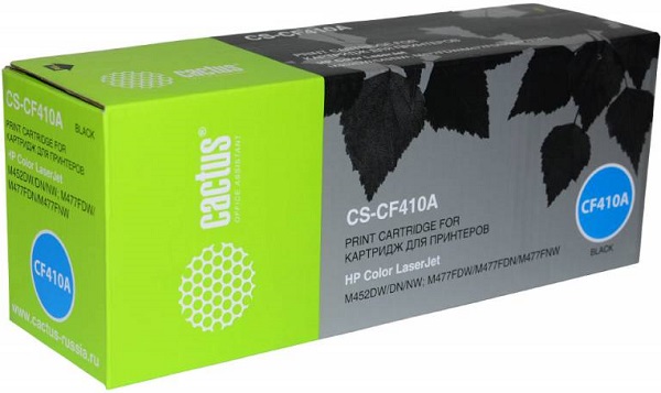 

Картридж Cactus CS-CF410A черный для HP LJ M452DW/DN/NW, M477FDW/M477FDN/M477FNW (2300стр.), CS-CF410A