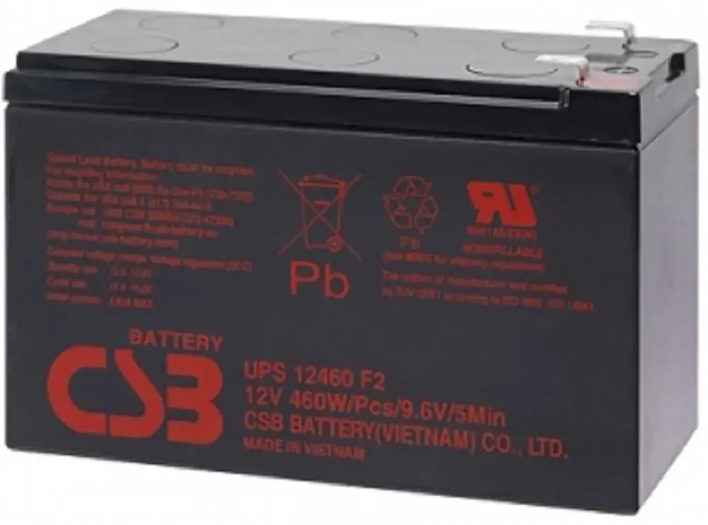 

Батарея CSB UPS12460 F2, 12V, срок службы 5 лет, UPS12460