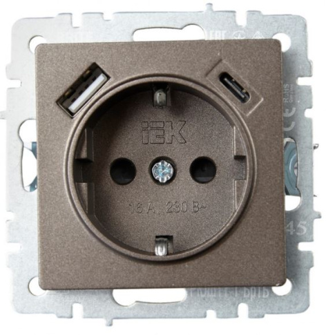 фото Розетка с заземлением  IEK BR-R14-16-U22-018-K45 в Казани