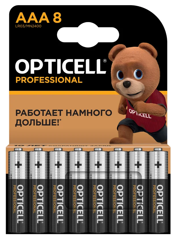 

Батарейка OPTICELL 5052008 алкалиновый AAA/LR03 (блист. 8шт) Professional Opticell, 5052008