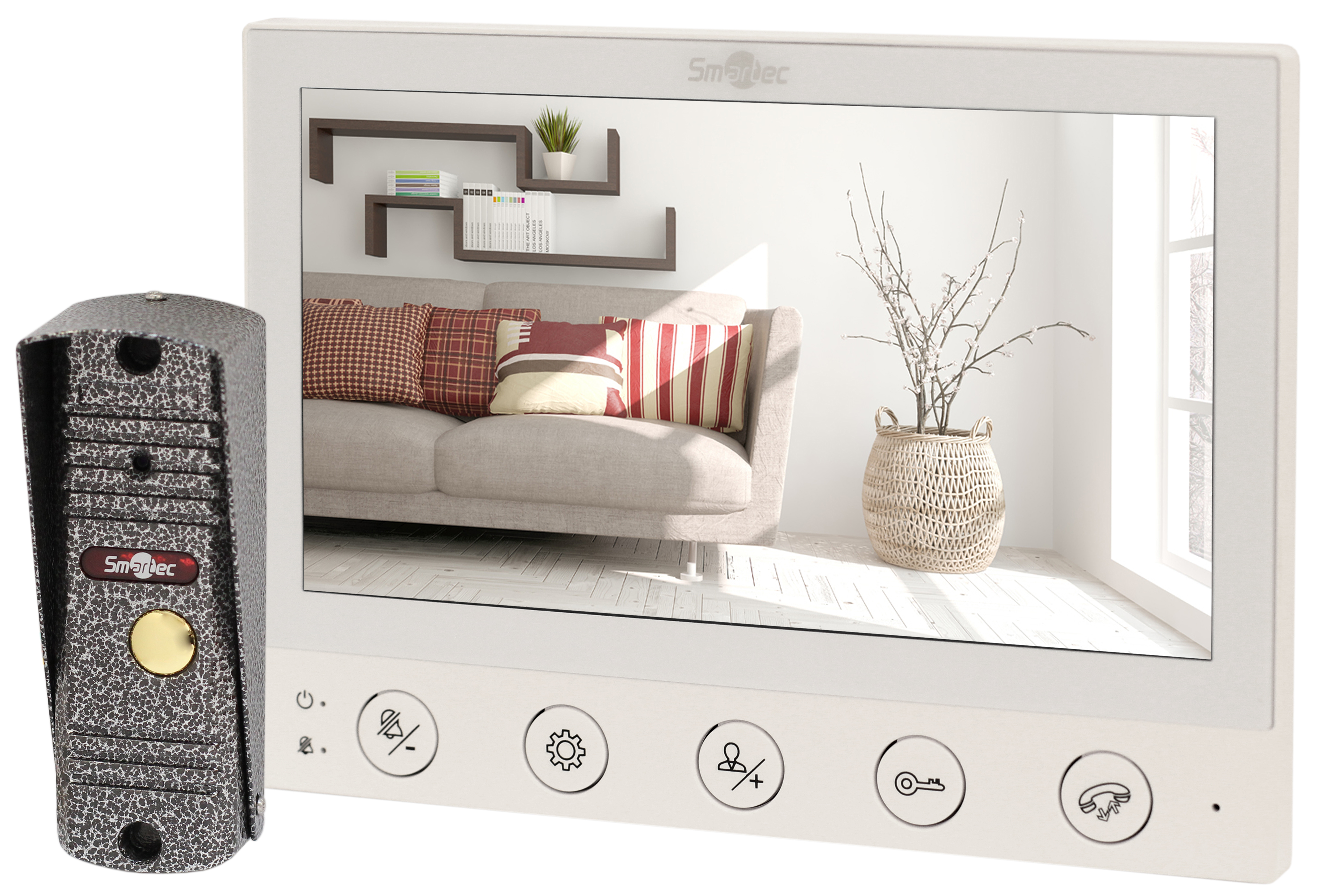 

Комплект Smartec ST-MS607HS-WT монитор видеодомофона 7" AHD и панель вызова 1080P, 4-х проводная линия связи, ST-MS607HS-WT
