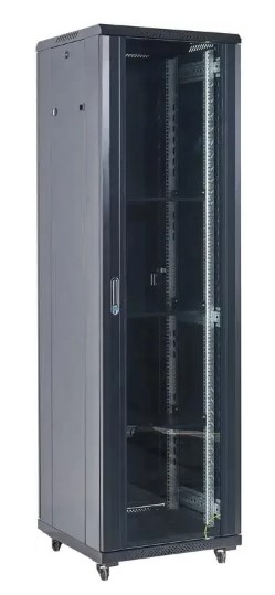

Шкаф серверный 19", 18U Rexant 04-1866-212 600×600х987, дверь сплошное стекло, черный, RAL 9005, 04-1866-212