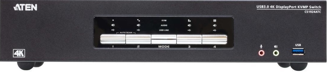 

Переключатель KVM Aten CS1924ATC-AT-G 4-портовый USB 3.0 4K DisplayPort для УВД, CS1924ATC-AT-G