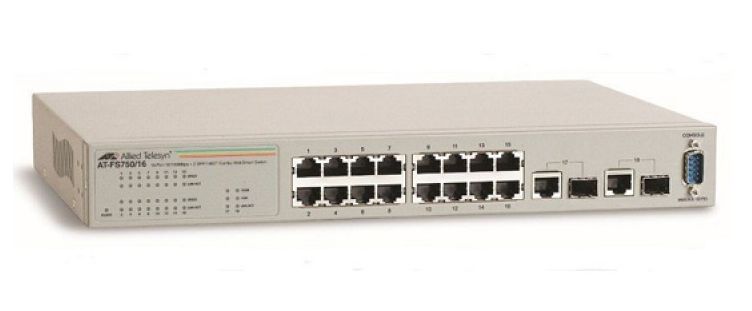 

Коммутатор Allied Telesis AT-FS750/20 16x10/100BASE-TX, 2x10/100/1000BASE-T, 2x10/100/1000BASE-T/Mini GBIC (SFP), AT-FS750/20