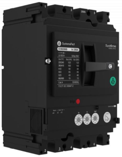 

Автоматический выключатель в литом корпусе Systeme Electric SPC100N016L3DF SYSTEMEPACT CCB100 50KA 3P3D TMD16 рычаг, SPC100N016L3DF
