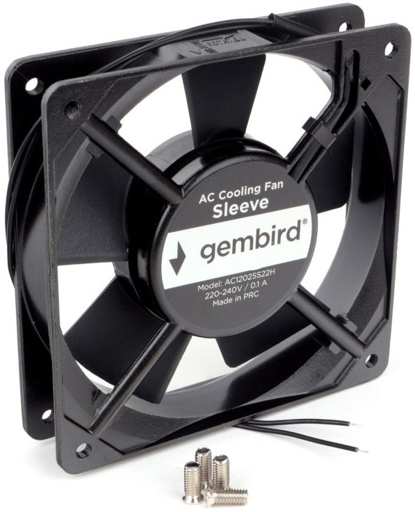 

Вентилятор для корпуса Gembird AC12025S22H 120x120x25,, AC, 220, втулка, 2 pin, провод 30 см, AC12025S22H