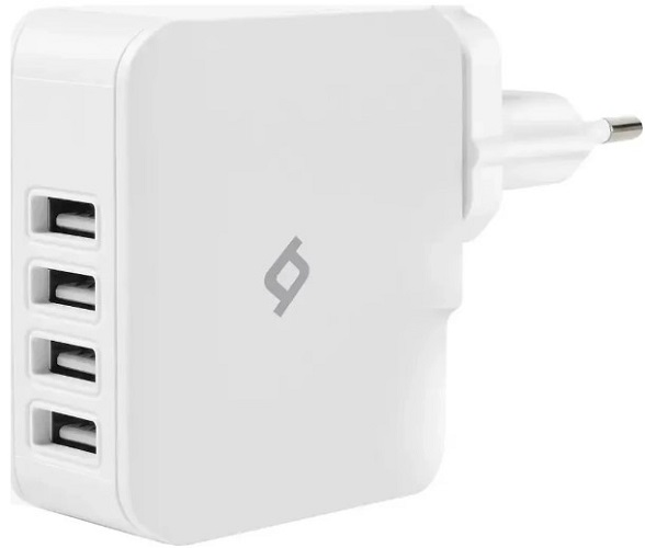

Зарядное устройство сетевое TTEC 2SC02B Quattro Worldwide Travel 5.1A / 25W 4 USB Port. Цвет: белый, 2SC02B