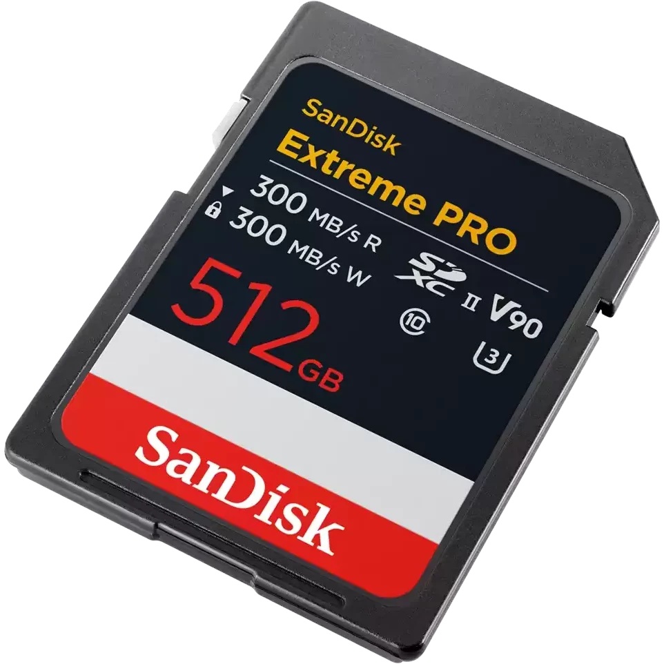 

Карта памяти SDXC 512GB SanDisk Extreme PRO SDSDXDM-512G-GN4IN 300MB/s, UHS-II, Class 10, U3, V90, Extreme PRO