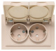 фото Розетка двухместная с заземлением в сборе EKF UP1-SOI-211-44