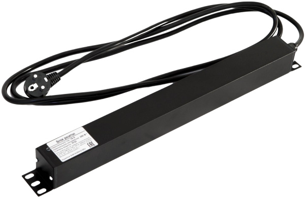 фото Блок розеток 19", 9 розеток Hyperline SHE19-9SH-2.5EU