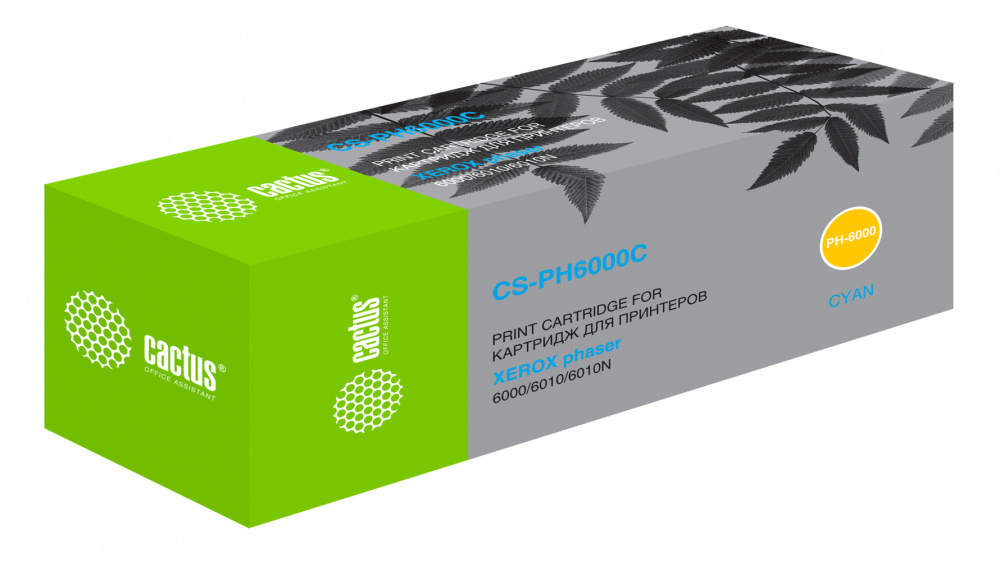 

Картридж Cactus CS-PH6000C для Xerox Phaser 6000/6010,голубой, 100, CS-PH6000C для Xerox Phaser 6000/6010,голубой, 100