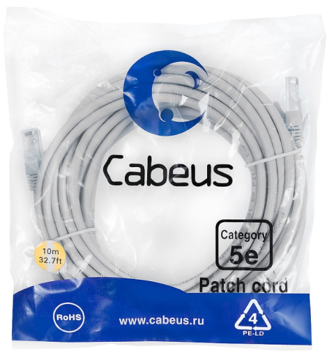 фото Кабель патч-корд U/UTP 5e кат. 10м Cabeus PC-UTP-RJ45-Cat.5e-10m в Санкт-Петербургe
