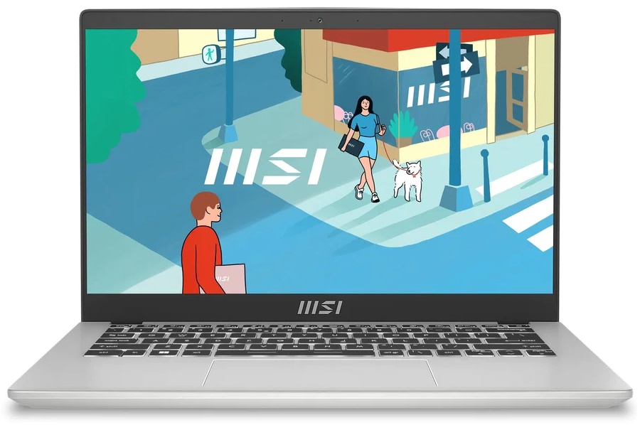 Ноутбук MSI Modern 14 C13M-1090XRU 9S7-14J111-1090 i7-1355U/16GB/512GB SSD/Iris Xe graphics/14" FHD IPS/WiFi/BT/cam/DOS/urban silver