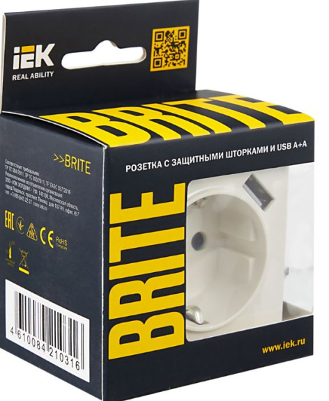 фото Розетка с заземлением  IEK BR-R14-16-U21-D21-K36 в Волгограде