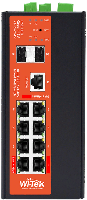 

Коммутатор промышленный управляемый Wi-Tek WI-PMS310GF-Alien-I v2 L2 8PoE 1000Base-T + 2 SFP 1000Base-X, WI-PMS310GF-Alien-I v2