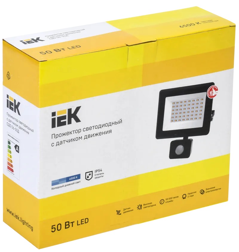 

Прожектор светодиодный IEK LPDO602-50-65-K02 СДО 06-50Д 6500К IP54 с ДД черн., LPDO602-50-65-K02