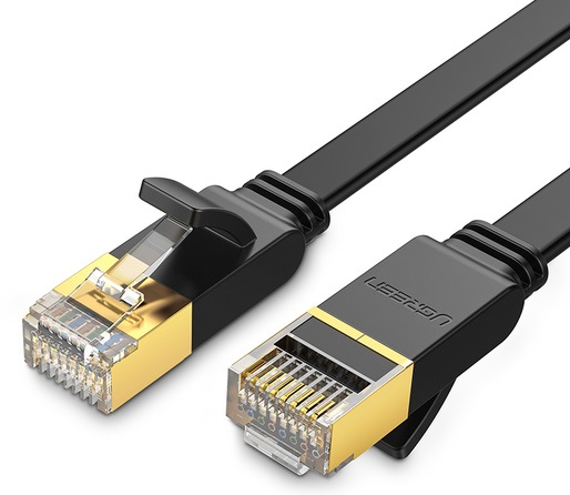 

Кабель патч-корд U/FTP 7 кат. 1м UGREEN NW106 11260_ Lan Cable Flat Design, черный, NW106