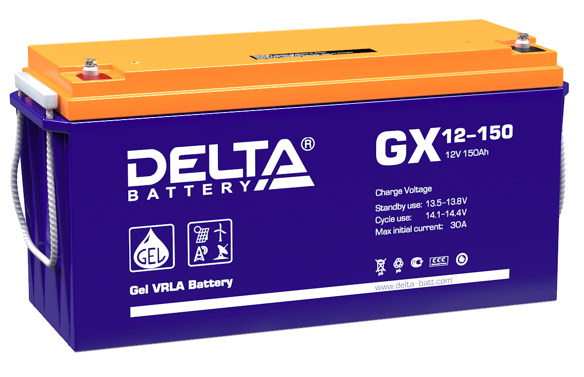 

Батарея Delta GX 12-150 12В, 150Ач, 482/170/240, GX 12-150