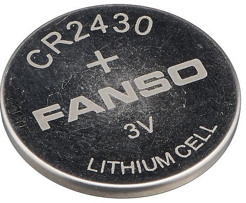 

Батарейка Fanso CR2430 Li-MnO2 батарея типоразмера R24, 3 В, 0.27 Ач, Траб: -20...70 °C, CR2430