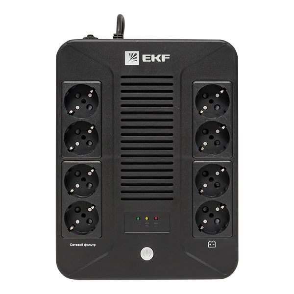 

Источник бесперебойного питания EKF SSW-1000 E-Power Home 1000 ВА, 600Вт,8хSchuko,USB,RJ45, SSW-1000