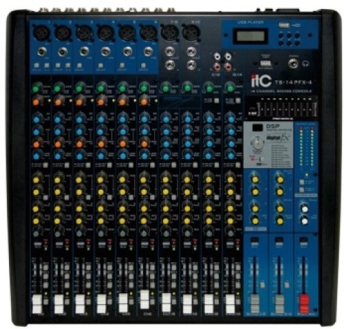 

Микрофон ITC TS-14PFX-4 микшер, 14 каналов ввода, 4 группы вывода, с MP3-плеером и 24-битным DSP, шт, TS-14PFX-4