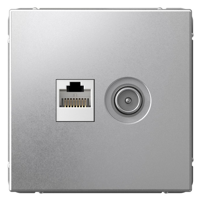

Розетка Systeme Electric GAL000389 ArtGallery двойная ТВ + компьютерная RJ45, кат. 5Е, Алюминий, GAL000389