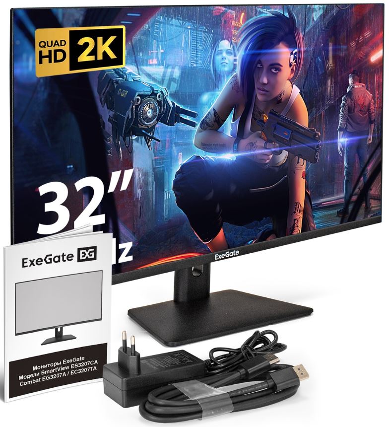 

Монитор 31,5" Exegate Combat EG3207A EX297299RUS 2560x1440 LED, 16:9, IPS Grade A+, 300cd, 1000:1, 5M:1, 1ms, 178/178, 2*HDMI, DP, USB, audio, 165Hz,, Combat EG3207A
