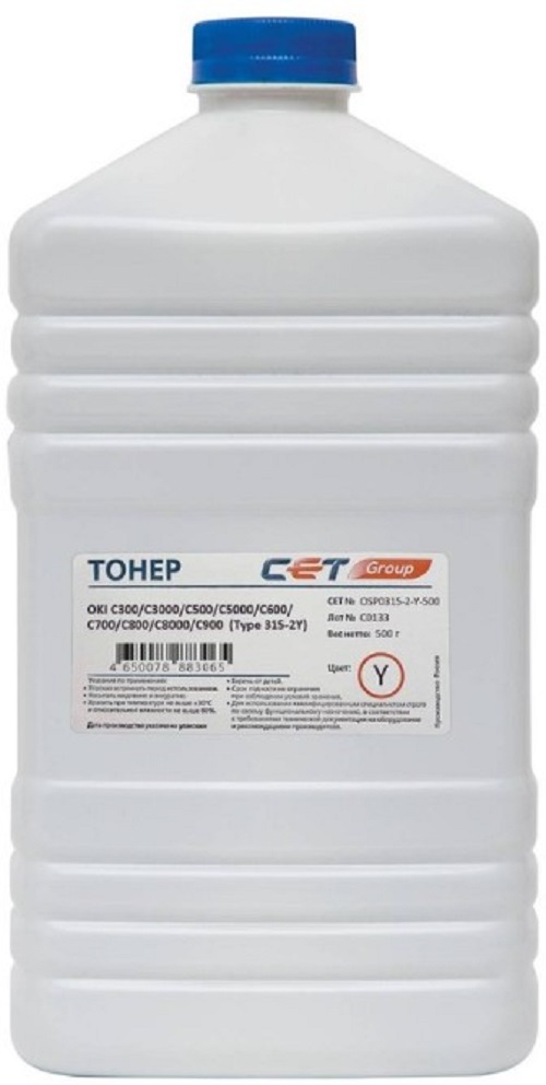 

Картридж CET Тонер Type 315-2 для OKI Pro9431, C300/C3000/C500/C5000/C600/C700/C800/C8000/C900 series (Japan) Yellow, 10кг/мешок, (унив.), OSP0315-2, OSP0315-2-Y