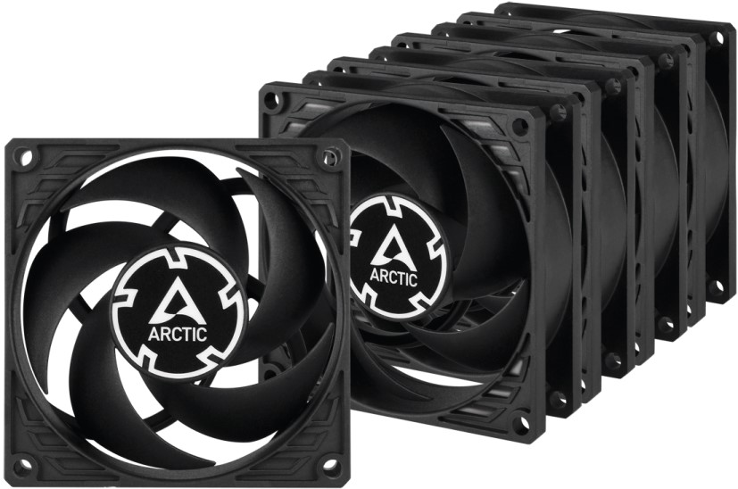 

Вентилятор для корпуса ARCTIC P8 ACFAN00153A 80x80x25mm, 3000rpm, 23.4 CFM, 3-pin, black/black, value pack (5pc), P8