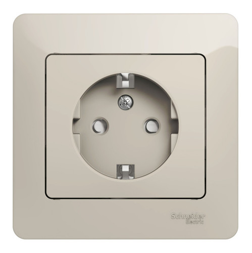 

Розетка с заземлением Systeme Electric GSL000944 Glossa со шторками,16А, 250В, в сборе, молочная, GSL000944