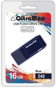 

Накопитель USB 2.0 16GB OltraMax OM-16GB-240-Blue 240 синий, OM-16GB-240-Blue