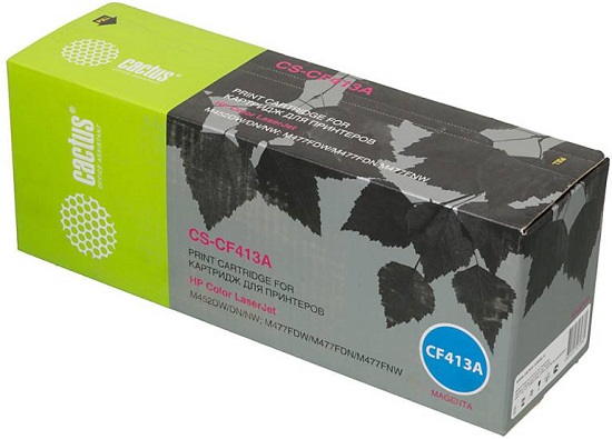 

Картридж Cactus CS-CF413A пурпурный для HP LJ M452DW/DN/NW, M477FDW/M477FDN/M477FNW (2300стр.), CS-CF413A