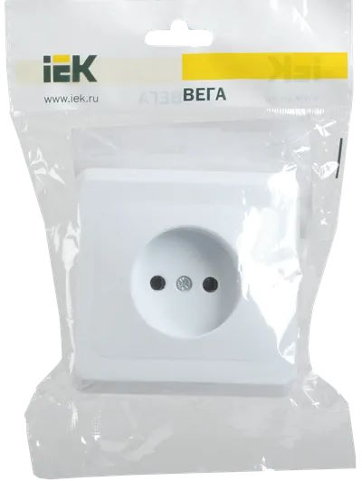 

Розетка IEK ERV10-K01-10-DM 1-м СП Вега РС10-2-ВБ 10А IP20 без заземл. без защ. шторок белая, ERV10-K01-10-DM