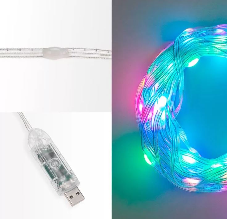 

Гирлянда NEON-NIGHT 245-019 Умная Роса с крупными каплями 10м 100 LED RGB мягкий прозрачный провод IP20 USB, 245-019