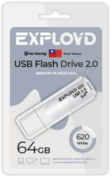 фото Накопитель USB 2.0 64GB Exployd EX-64GB-620-White в Перми