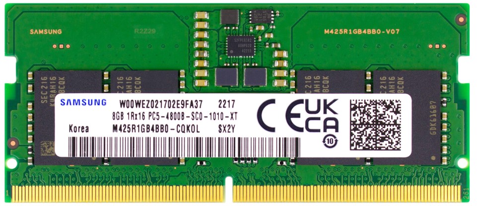 

Модуль памяти SODIMM DDR5 8GB Samsung M425R1GB4BB0-CQK PC5-38400, 4800MHz, CL40, 1.1V, M425R1GB4BB0-CQK