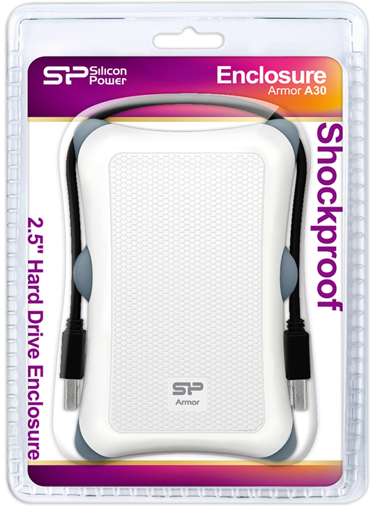 

Внешний жесткий диск 2.5'' Silicon Power SP020TBPHDA30S3W 2TB Armor A30 USB 3.0 белый, SP020TBPHDA30S3W