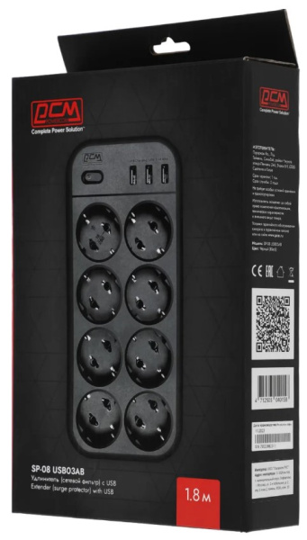 фото Сетевой фильтр  Powercom SP-08 USB03AB 1.8M в Красноярске