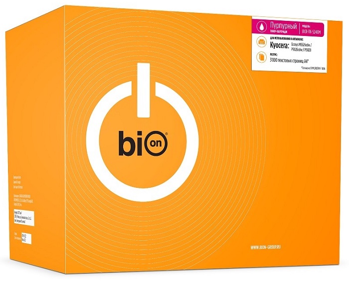 

Картридж BION BCR-TK-5240M TK-5240M для Kyocera ECOSYS P5026cdn/P5026cdw/M5526cdn/M5526cdw (3000 стр.), Пурпурный, BCR-TK-5240M