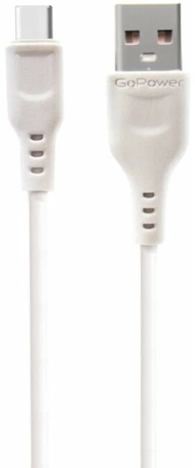 

Кабель интерфейсный GoPower 00-00018565 GP01T USB (m)-Type-C (m) 1.0м 2.4A ПВХ белый, 00-00018565