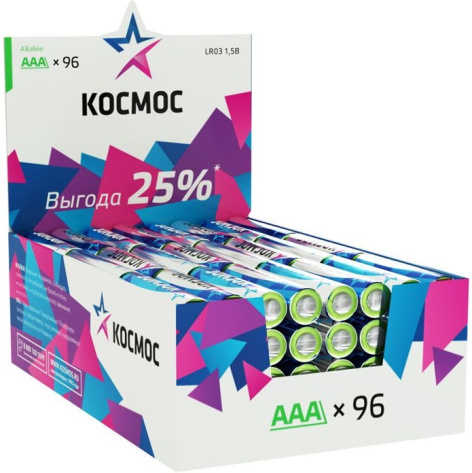 Изображение товара Батарейка Космос KOCLR03 96 шт AAA щелочная мизинчиковая