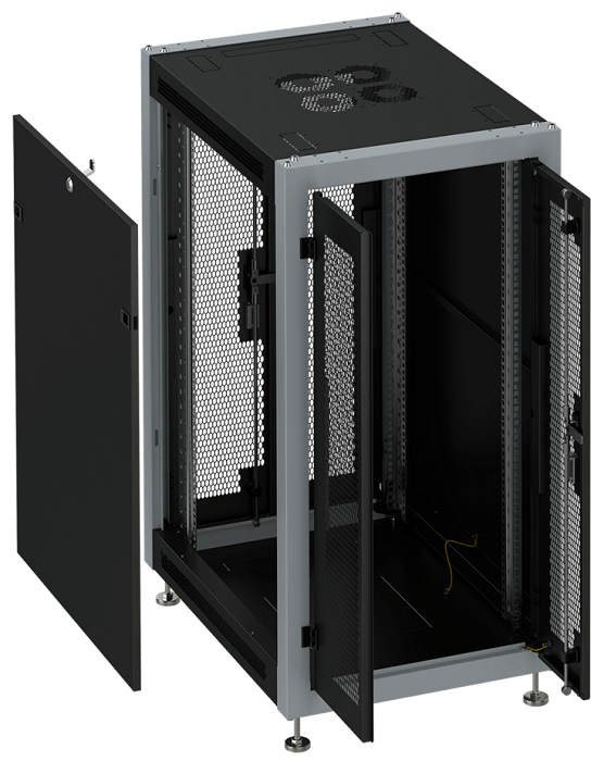 

Шкаф напольный 19", 18U SYSMATRIX SL 6618.944 600x600x935mm (ШхГхВ) передняя дверь двухстворчатая перфорированная, задняя дверь двухстворчатая перфори, SL 6618.944