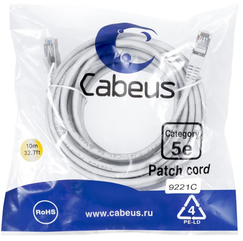 фото Кабель патч-корд F/UTP 5e кат. 10м Cabeus PC-FTP-RJ45-Cat.5e-10m
