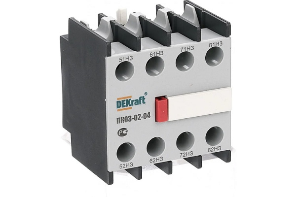 Изображение товара Контактная приставка серия ПК-03-02 DEKraft для контакторов 4НЗ 10А