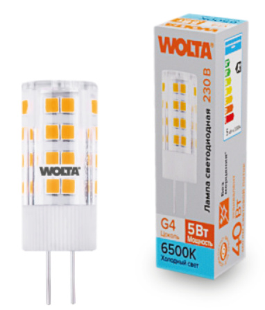 фото Лампа светодиодная WOLTA WSTD-JC-220V5W6KG4-C в Красноярске
