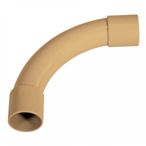 Изображение товара Соединитель Промрукав PR13.0271 для пластиковых труб, угол 90°, черный