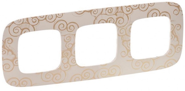 

Рамка Legrand 754353 Valena ALLURE, 3-ая, нарцисс золото, 754353