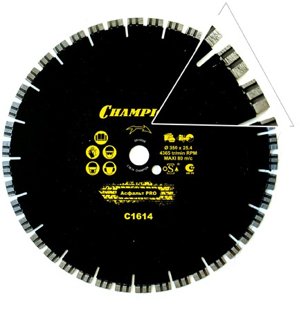 Изображение товара Алмазный диск CHAMPION PRO 400/25,4/10 для асфальта и бетона