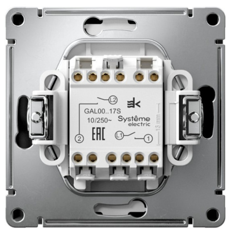 фото Выключатель двухклавишный  Systeme Electric GAL001017S в Красноярске
